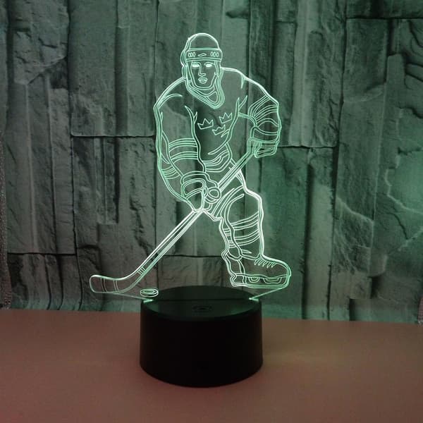 3D-yövalot Jääkiekkoilija 3D-illuusiosänky