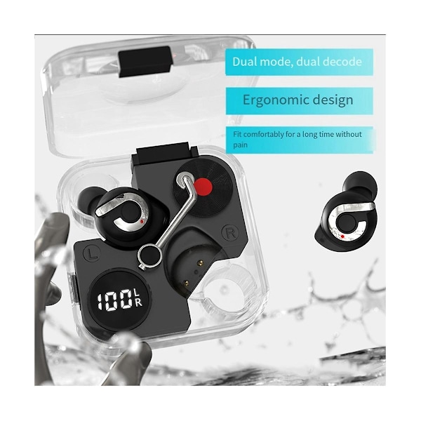Bluetooth 5.3 langattomat nappikuulokkeet In-Ear Stereo -kuulokemikrofoni Puhelumelu Peruutus Alhainen viive Kuulokkeet Urheilukuulokkeet - Musta（Musta）