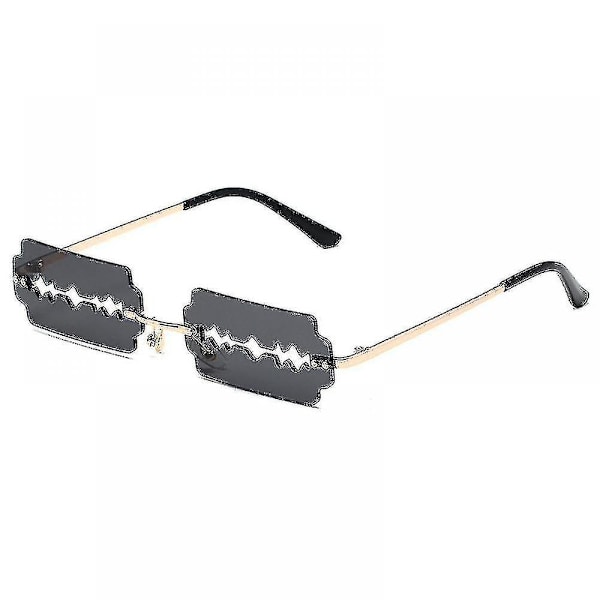 Slanke Rimless Sikkerheds Dobbeltkantede Razor Blade Formede Linser Luksus Solbriller