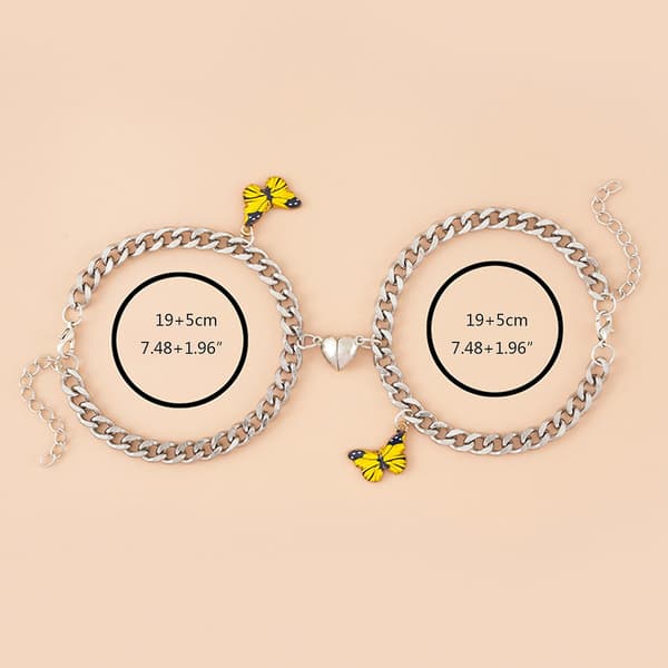For Butterfly Armbånd Til Kvinner Rustfritt Stål Håndleddskjede Minimalistiske Smykker（Gul）