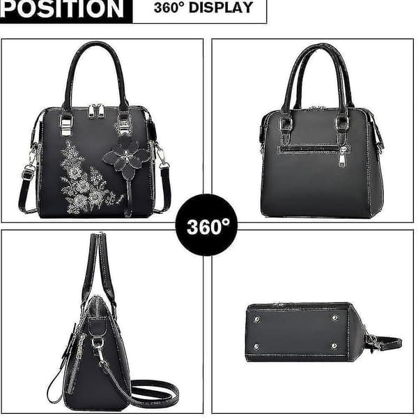 Håndtasker Damer Mode Enkle Broderede Crossbody Tasker Håndtasker Med Blomsterprint（gul）