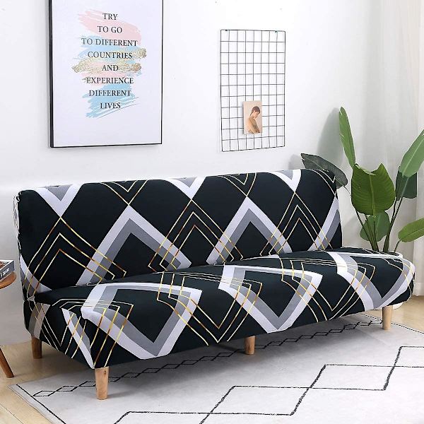 Sofföverdrag utan armstöd för hopfällbar bäddsoffa utan armstöd, 190-210 cm