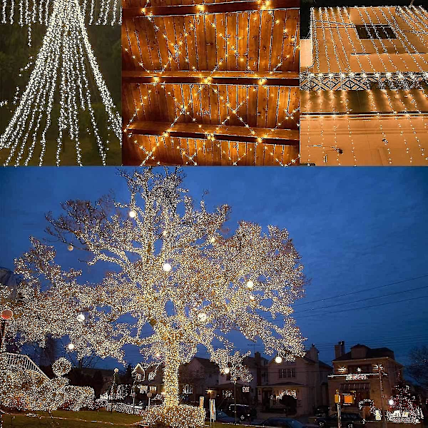 2 stk. 72ft 200 LED solcellelyskæde, udendørs superlyse solcelle julelys, 8 stilarter
