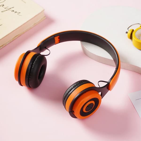 Nyt Bluetooth-headset til mobiltelefon og computer - Universal foldbart til børn - Trådløs Bluetooth (orange)