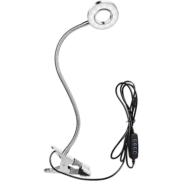 Led Reading Lights. Desk Lamp Usb. Clamp Lamp For Bed Headboard Tables. 3 Lighting Modes 10 Brightness Levels. (silver. 8w)