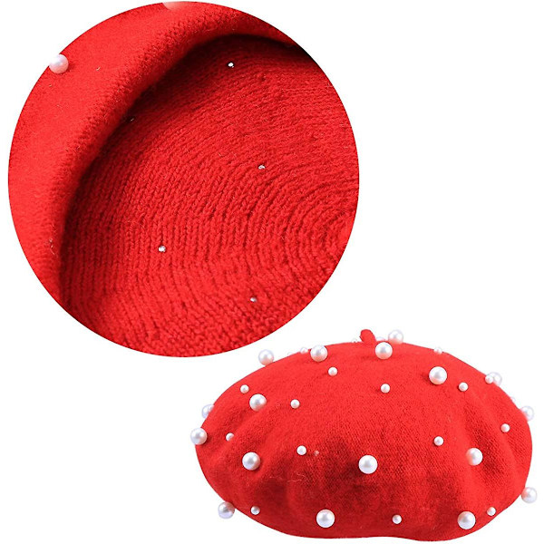 Beret Perle Efterår Vinter Cashmere Beret Stjerneperleperle Nitte Uld Beret