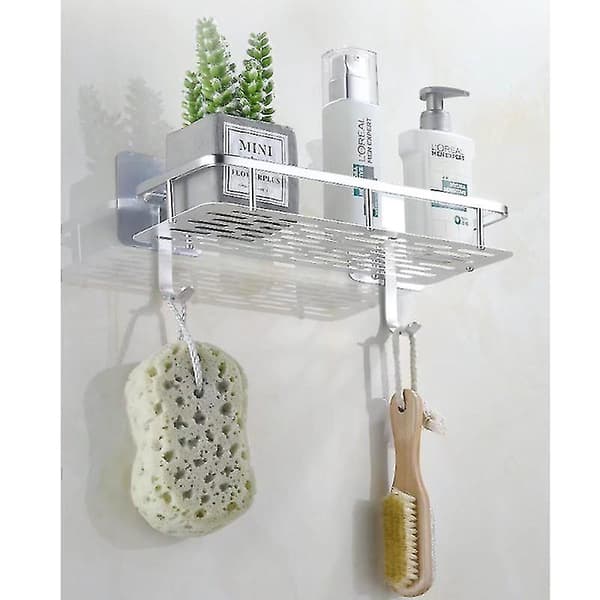 Badrumshyllan Badrumshyllan Duschbaskor Badrum Självhäftande Duschyllan 2 Krokar Utrymme I Duschen Organizer Aluminium Ingen Spik Ingen Dripp