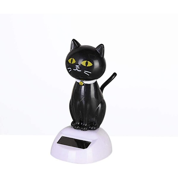 Solcelledansende legetøj Bobble Head legetøj Sort kat Dyr dansende figur legetøj Bil instrumentbræt indretning