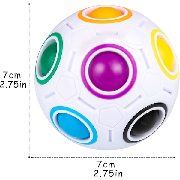 Magisk regnbueball Fidget Ball, puslespill Speed Cube pedagogisk 3d puslespill Fidget-leketøy for barn voksne