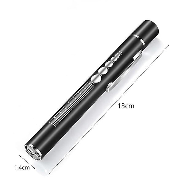 1kpl Usb-ladattava kätevä kynävalo Mini Dual Light Taskulamppu Led-taskulamppu pidikkeellä