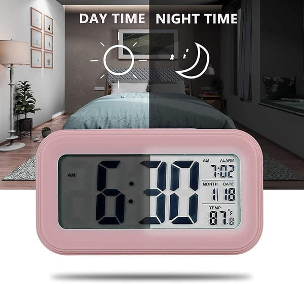 Batteri Digitalt Vækkeur Til Soveværelset, LCD-Display Vækkeur Med Snooze