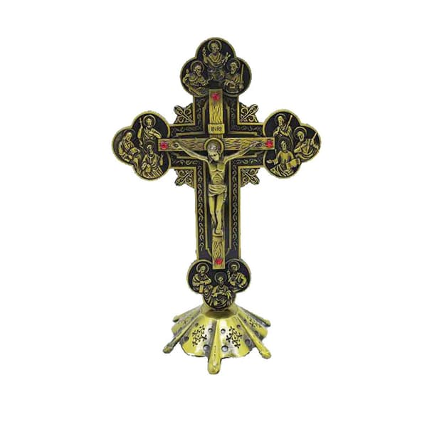Vacker present Zhaoxing Religiösa presenter Jesus Kristus på korset Staty Bordskrucifix Kors