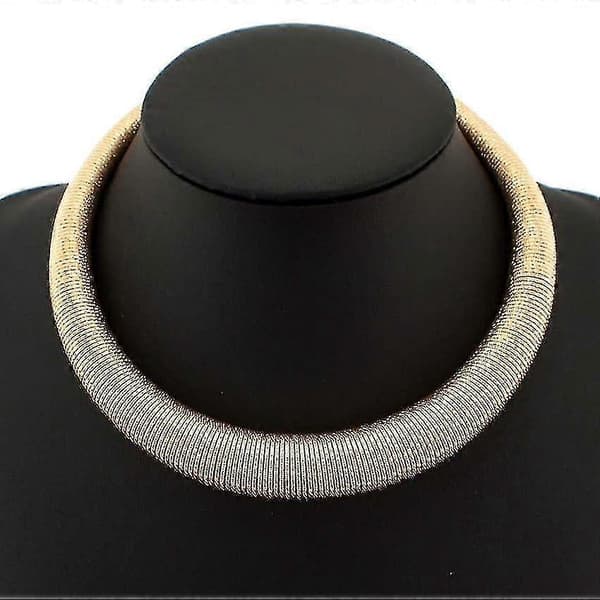 Kraftiga metallhalsband, kraghalsband (Silver)