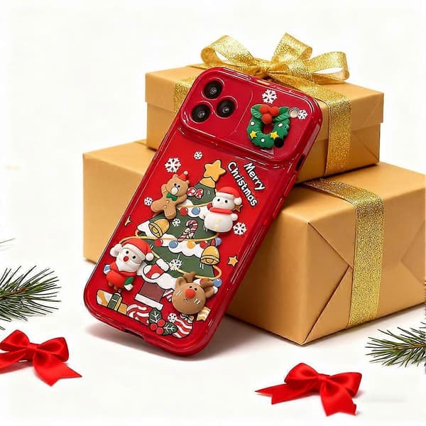 Festival-telefondeksel til iPhone 17 Bling Glitrende Skinnende Deksel Gave Red
