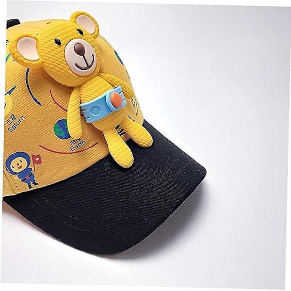 Dww-Barnmössa Cartoon björn basebollkeps (blå, hattens omkrets 48-54cm) tecknad solskydd mössa casual hatt
