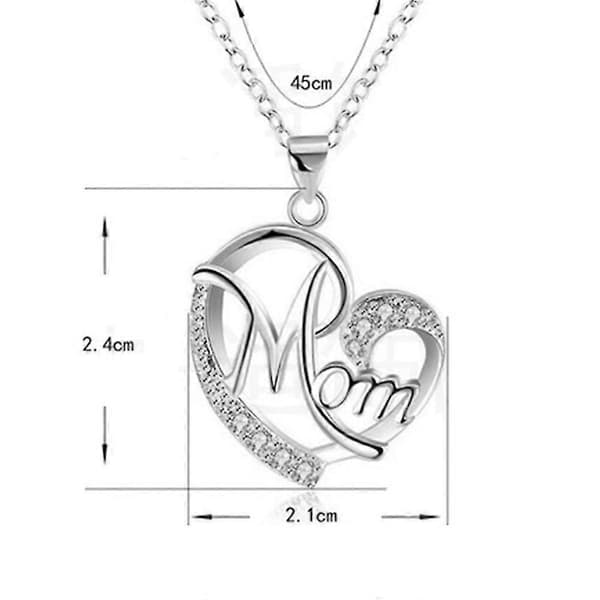 Exklusivt Mammakärleks Hjärta Halsband Smycke Present