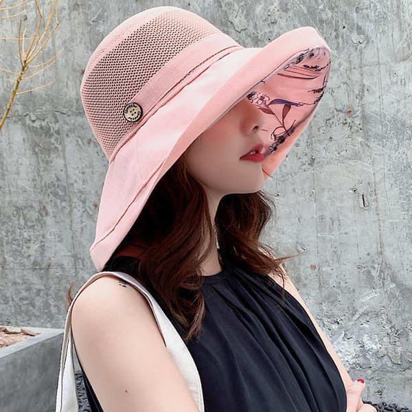 Dame Mesh Solhatte Sommer Strand UV-beskyttelse Sommerhat til udendørs sport Vandring (Beige)