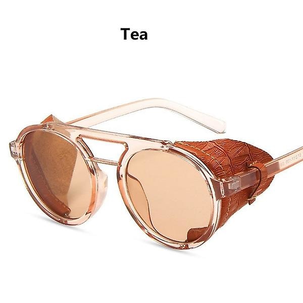 Retro Steampunk Solglasögon Män [te Läder]