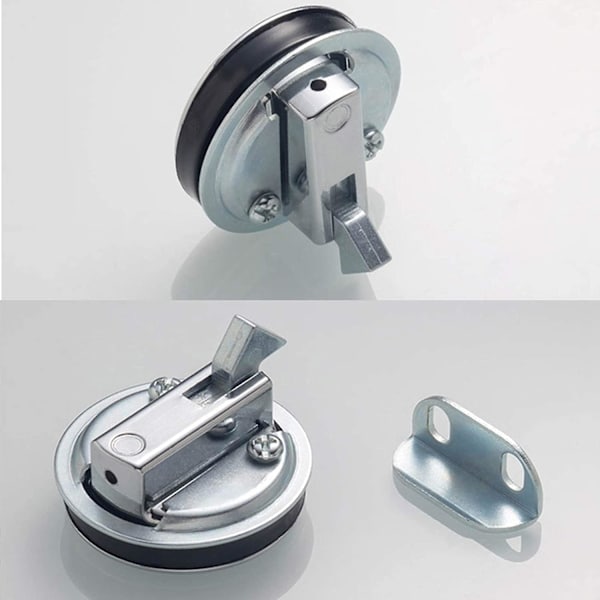 Zink-legering lucklås Slam Flush Pull Lucka Flush Dörr Pull Lucka Slam Lås för Camper Deck Lucka Dörr Skåp, Silver 2 st