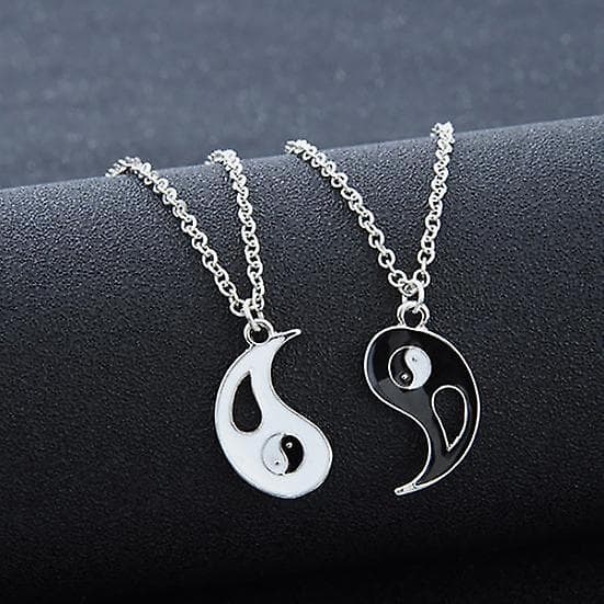 2 st/set bästa vänner Tai Chi Yin Yang ihålig hänge split matchande halsband