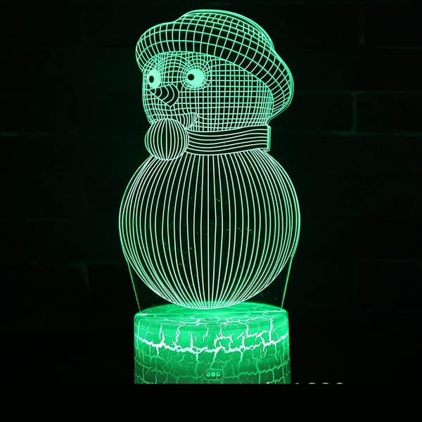 3D Illusion Lampe LED Natlampe Julemand, 16 Farver Skift Touch Switch Usb Tabl