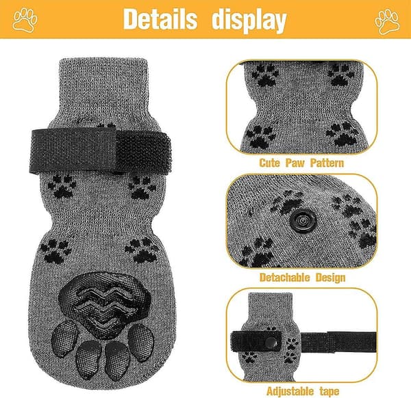 Hundstrumpor & Kattsockor - Anti-halk 2 par med remmar