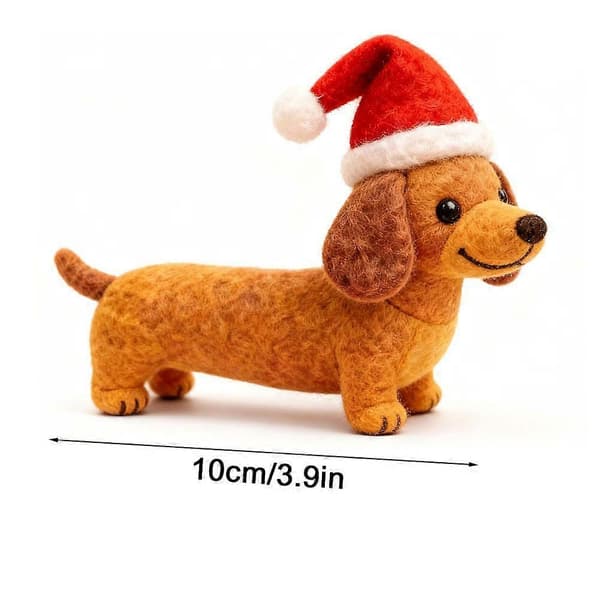Filt-dachs-pynt med nisselue til juledekorasjon Brown 1pcs