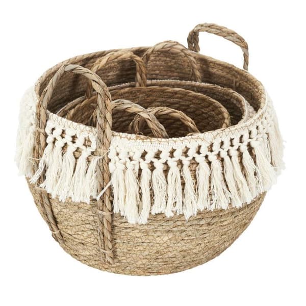 Set med 3 korgar - HOME DECO FACTORY - Vävd - Nesting - Brun och Beige