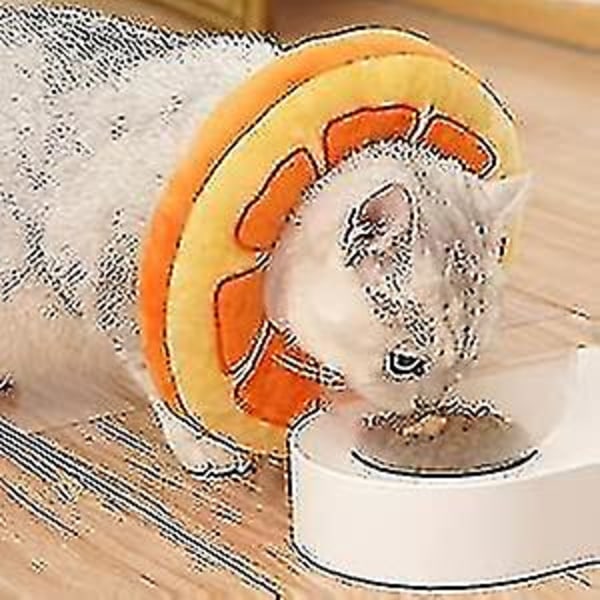 Sl Runmeihe kattkrage krage for bedring, justerbar kattkrage, myk elisabethansk krage oransje 1 stk)