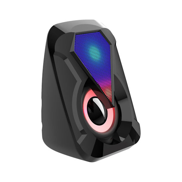 Udsalg 1053 Højttaler RGB Farve Lys Subwoofer Boks Desktop Audio Desktop（Sort）