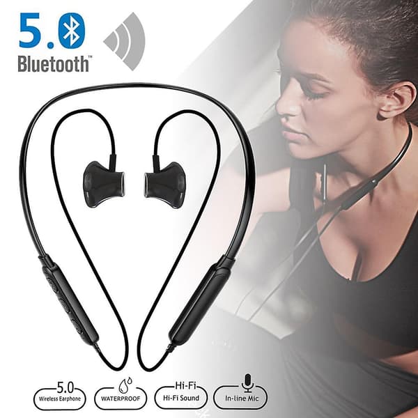 Bluetooth-headset, sports-headset, headset-øretelefoner med mikrofon, bas-hifi-lyd-headset, trådløs Bluetooth-øretelefon