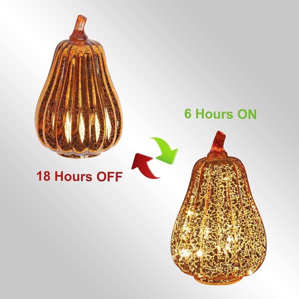 Halloween Gresskar Lys LED Opplyst Med Timer Gresskar Glass Høst Og Hjemmeinnredning