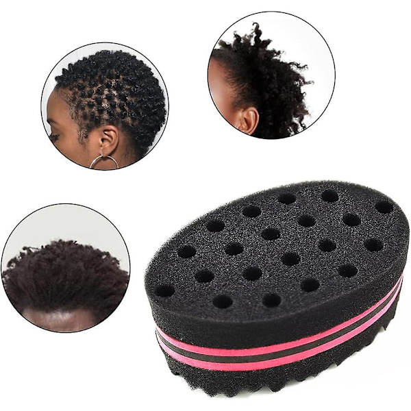 Dww-1 stk. dobbeltsidet to-i-én twist magisk hår svamp afro fletning stil dreadlock krøller bølge hår krølle svamp børste