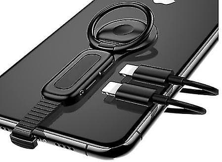 Apple Adapter Ring Buckle Audio Cable Kreativt til Headset Call Apple til 3.5mm（svart）