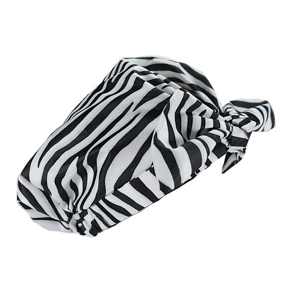 Dww-(Stripe) 1 st duschmössa för kvinnor, vattentät återanvändbar duschmössa turban elastisk fåll bad duschmössor för Ch