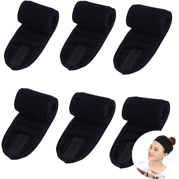 6 st Spa Ansiktshårband Makeup Wrap Head Terry Cloth Hårband Stretch Handduk