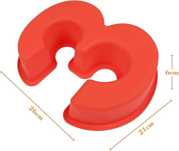 Kageform Silikone Tal Store Tal Bageform 20 x 25 cm rød-3