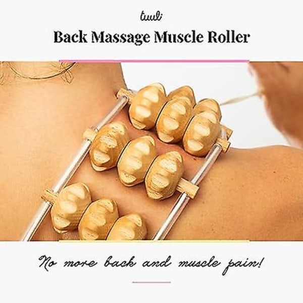 Massagerulle för ryggmuskelmassage Trä 120 cm (40 x 7 cm löpyta)