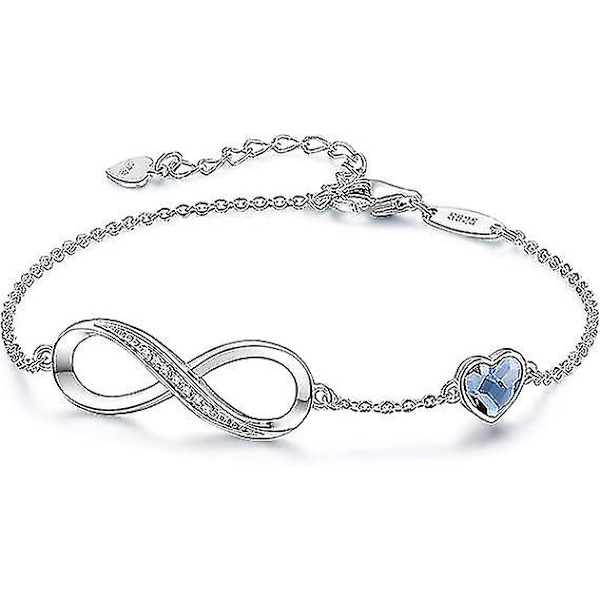 Infinity Hjerte Symbol Charm Link Armbånd Til Kvinner 925 Sterling Sølv Rustfritt Stål Justerbar Jubileums Smykker Bursdagsgaver Til Kvinner Kone G