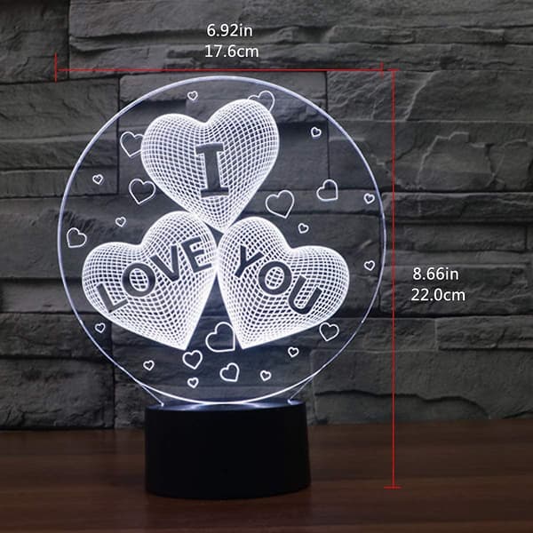 3D LED Illusion Lampe Natlampe, Optisk Sengebord Natlys Illuminering Børnelampe