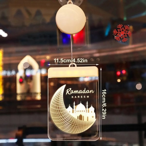 Eid dekorativa fönsterlampor, Ramadan dekorationer lyktljus Islamiska Eid dekorativa lampor presenter 2#