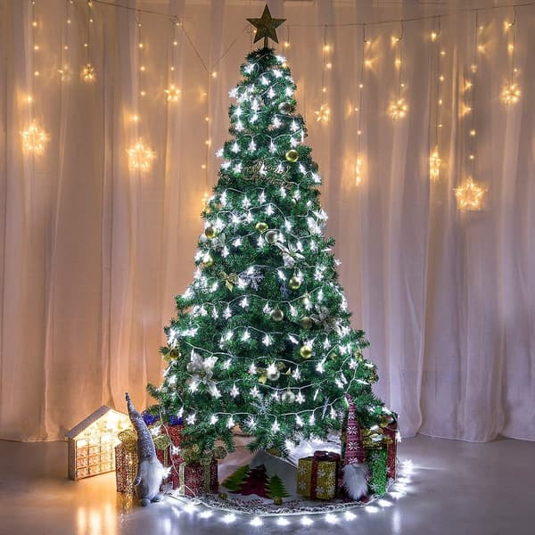 40 LED 20FT julelys snøfnugg lyslenke plugg inn fe lys 8 moduser vanntett fleksibel