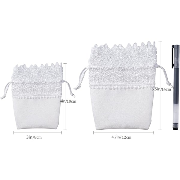8 Organza Favorposer Smykkeposer Gennemsigtige Poser Med Snørelukning. Mesh Candy Favorpose