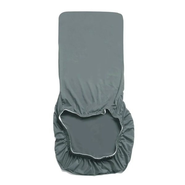 Set med 4 enfärgade cover Stretch stolskydd, halkfri, avtagbar och tvättbar för hotellstolen mörkgrå