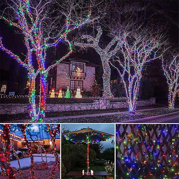 Solcelledrevne jule-LED-lyskæder - 72ft 200LEDs 8 tilstande fe-lys til altanhavehegn