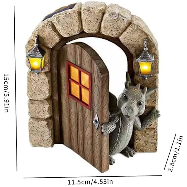 Dinosaur Ornamenter Resin Have Mediterende Drage Skulptur Vægkunst Statue Statue Have Ornament