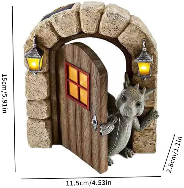 Dinosaurpynt Harpiks Hage Mediterende Drageskulptur Veggkunst Statue Statue Hagepynt