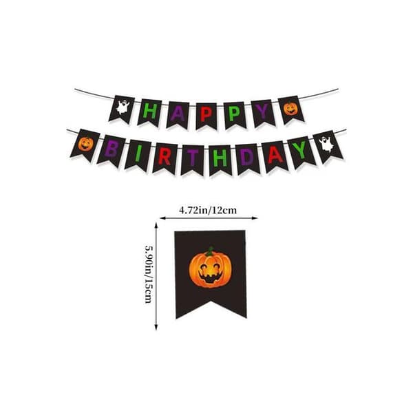 Halloween Dekorationssæt - 21-dele Sæt - Orange/Sort/Hvid - Græskar, Spøgelse, Flagermus - 3D Honeycomb Bolde