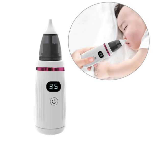 Baby nässug Elektrisk, USB uppladdningsbar nässlem Eliminator med 5 justerbara sugnivåer och 3 sughuvuden, Baby Nos Cleaner