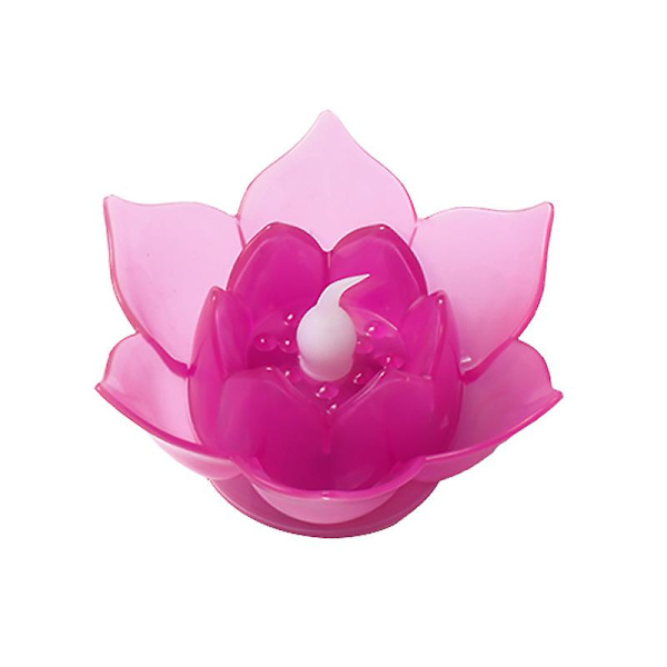 Set med 2 vattentäta Lotus LED-flytande ljus för trädgård, uteplats, gård, bröllop, julfest (lila)